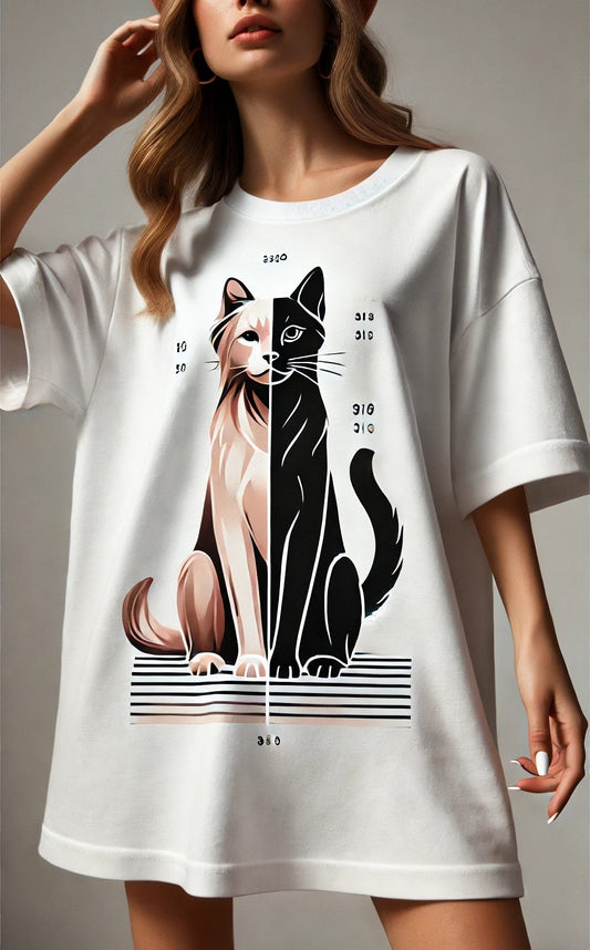 🐾 Playera Oversized Blanca – Diseño de Mascota